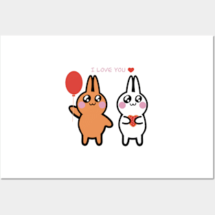 I love you bunny rabbits Posters and Art